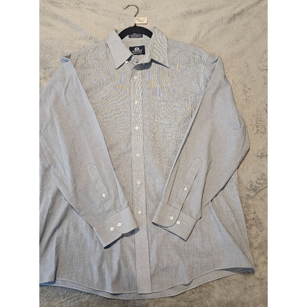 Stafford Mens Dress Shirt 16 1/2 34/35 Long Sleeve Button Down Wrinkle Free